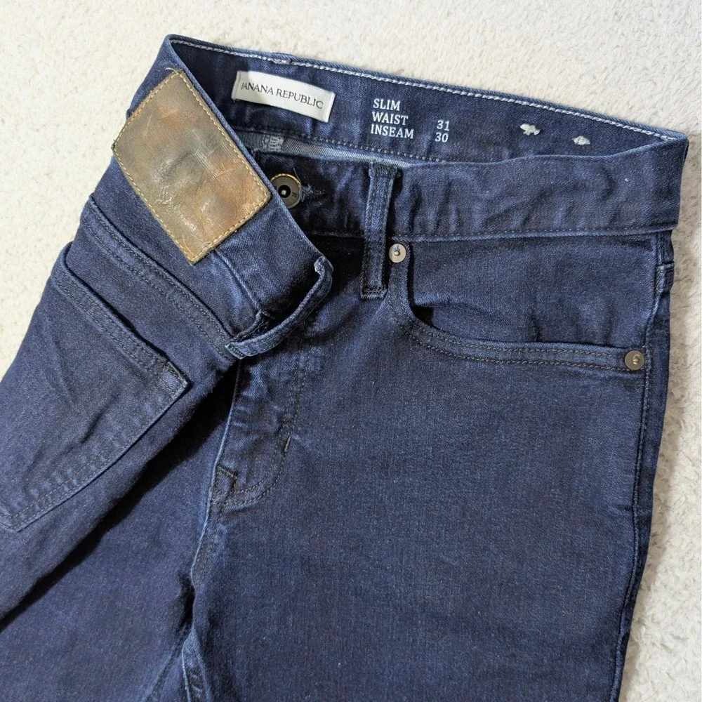 Banana Republic Jeans Mens 31/30‎ Dark Blue Luxe Traveler Slim Stretch